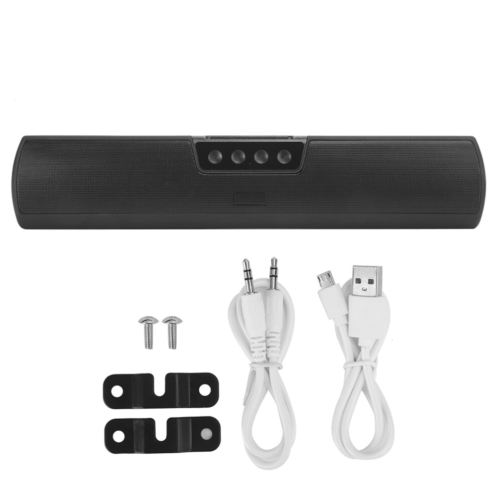 Sound Bar For Smart Tv, Virtual Surround Sound Compact Design Soundbar With Wireless Connection, Crisp Treble And Punch Bass, For Pc Projector With 2 9486358980361