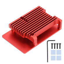 Cóireáil Phléasctha Gainimh Ocsaídithe Cóimhiotal Alúmanaim Dearg do Raspberry Pi4Model B, Oireann go Foirfe do Gach Calafort agus Sliotán,