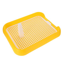 Pet Toilet Small Pet Pan Nappies Training Tray for Puppies Squeaky Dog Toilet Indoor Dog Pipi Station Puppy Mat Dog Pot Grass PP Yellow