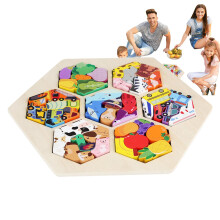 Wooden puzzles for puzzles Transport of animal fruits in puzzles, colorful learning blocks, Easter basket, Easter for home use