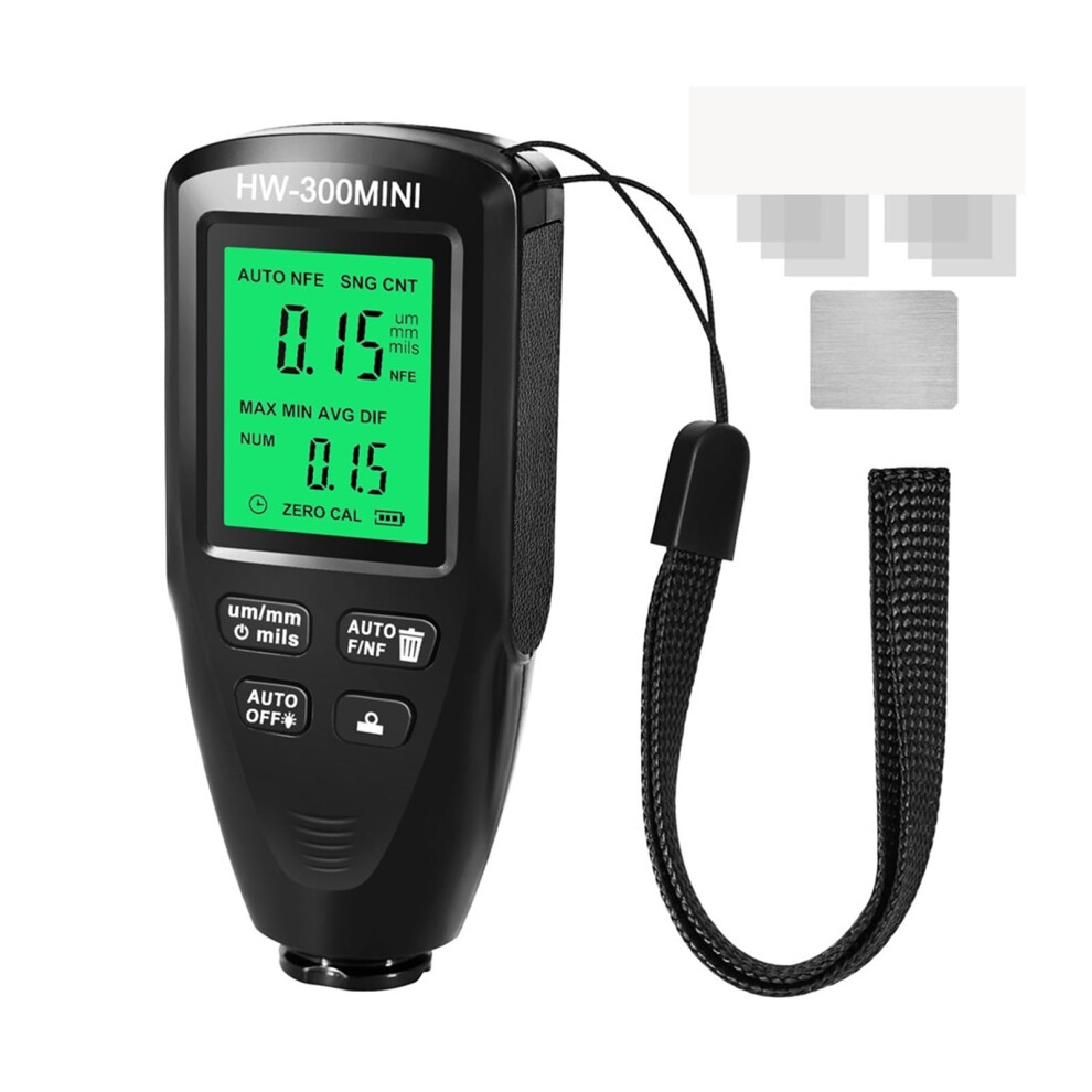 Paint Thickness Gauge For Automotive Coatings, 0.01 Mm/1 Mil, 0Â2000 Âµm (Hw300pro Black) 9365049176934