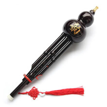 Hulusi Flute Dual Tone Hulusi Chinese Traditional Flute Pumpkin Cucurbit Flauta C/Bb Professional Ethnic Musical Instrument Dizi (Black, C) C Black