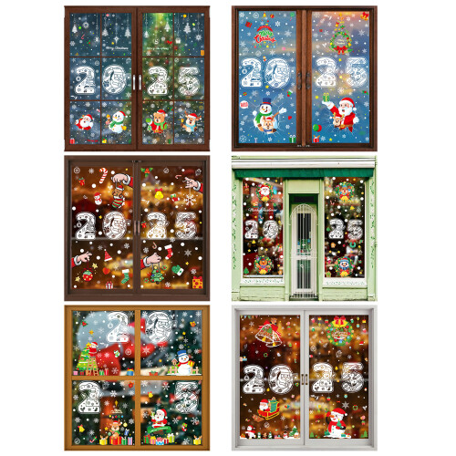 Christmas Window Clings Decoration 2025-5 combinations 4 1