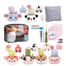 Beginner Wool Felting Set Animal Succulent Plant Needle Felting