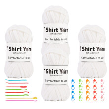 Crochet Yarns with Bent Tip Needle, for Beginner-milk white