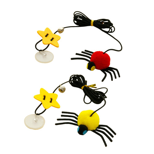 Swinging Hanging Elasticity Rope Playing Stick Bells-Yellow 2