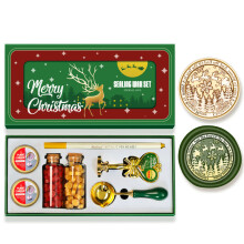 Christmas Themed Seal Stamp Set With Melting Spoon,-Green 04