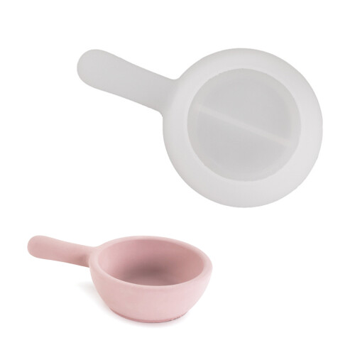 Pans Shape Candle Holder Molds 3D Handle Jar Candlestick