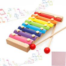 Xylophone for Children and Adults Wooden Glockenspiel with 15 Tones and 2 Beaters Colourful Musical Instrument Toy Gift