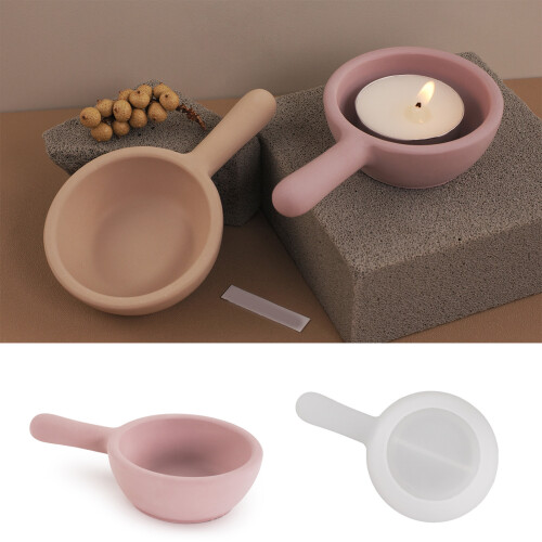 Pans Shape Candle Holder Molds 3D Handle Jar Candlestick 1