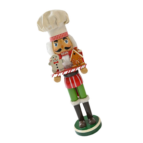 Elegant Sturdy Wood Nutcrackers Set 38cm Decorative Christmas