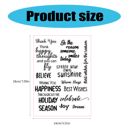 Blessing Words Silicone Stamp for Card Making Journal, 2