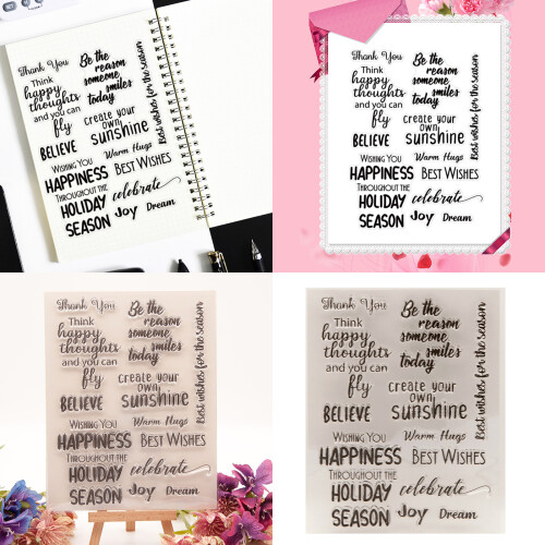 Blessing Words Silicone Stamp for Card Making Journal, 1