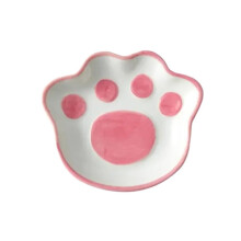 Dinnerware Set 3Piece Cat's Ceramic Dessert Plates, Pink, 3.6Inch, Dip Sauce Bowl