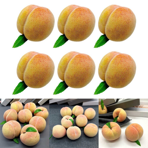 6pcs Artificial Peach Fruit Simulation Foam Peach Realistic 1