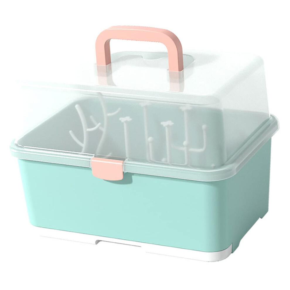 Bottle Organizer With Sealed Cover Dishes Drainer Rack For Nursery Portable Milk Bottles Drying And Storage