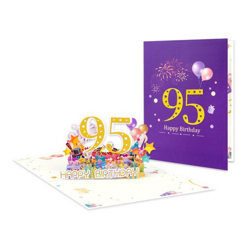 Unique Celebration Pyrotechnics 3D Popup Card for-95 years old