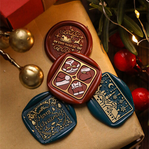 Christmas Stamp Head, Wood Handle Set for-Christmas tree 2