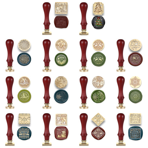 Christmas Stamp Head, Wood Handle Set for-Christmas tree 1