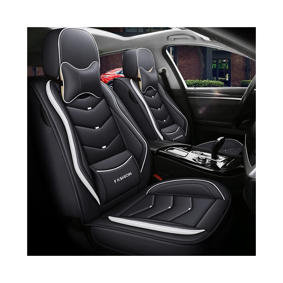 Car Seat Covers Universal Full Set For Volvo V60 Cross Country And V90 Cross Country (2000) And Black/White 9365049179683