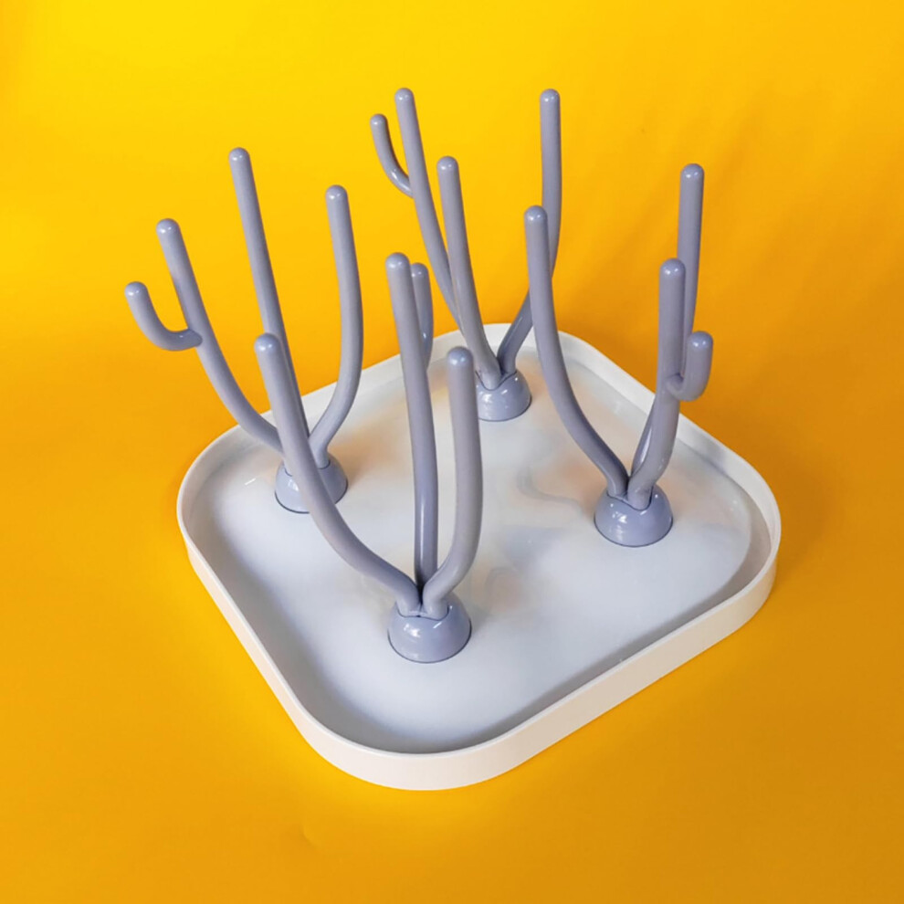 Baby Bottle Drying Rack With Removable Tray Countertop Drying For Bottles And Pump Parts BPA Color A6 21.3*21*4 Cm