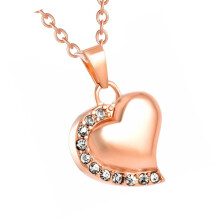 1 Pc Rhinestones Pet Locket Necklace for Women Man-rose gold