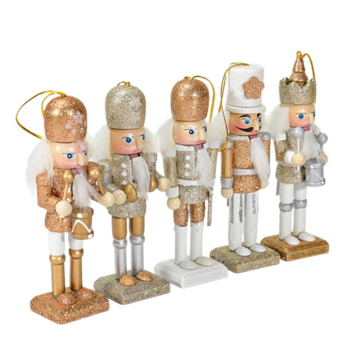 Stylish 12CM Nutcrackers Decoration with Gold Silver Touches for