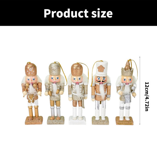 Stylish 12CM Nutcrackers Decoration with Gold Silver Touches for 2