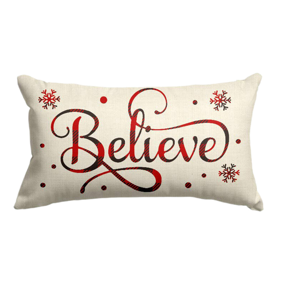 Decorative Throw Pillows for Living Room, Farmhouse Christmas Decorations Lumbar Pillow Covers with Invisible Zipper, Seasonal Designs Winter Holiday