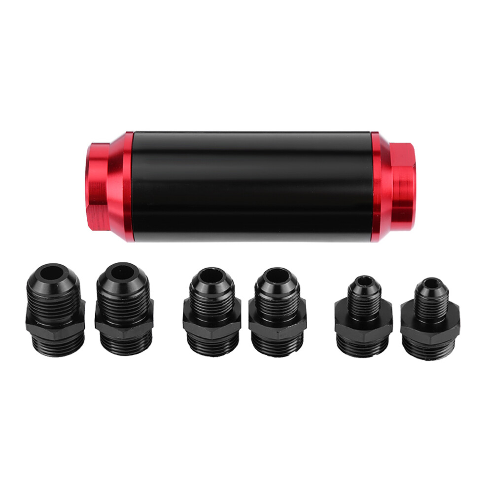 Inline Fuel Filter With 100 Micron Element Universal For 6An 8An 10An Adapter Billet Aluminum Anodized Finish High Pressure Applications Cleanable 9139052495234