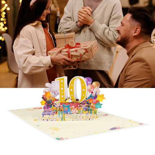 Unique Celebration Pyrotechnics 3D Popup Card for-40 years old 1