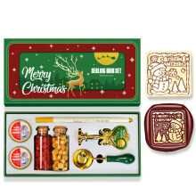 Christmas Seal Stamp and Seal Beads Set with Melting-Green 02