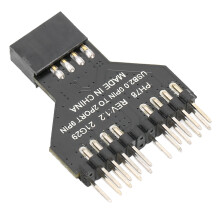 USB-Header-Erweiterungs-Hub für Desktop-PCs, 9-Pin-auf-Dual-9-Pin-Splitterkabel mit stabiler Leistung und großem Anschlussbereich