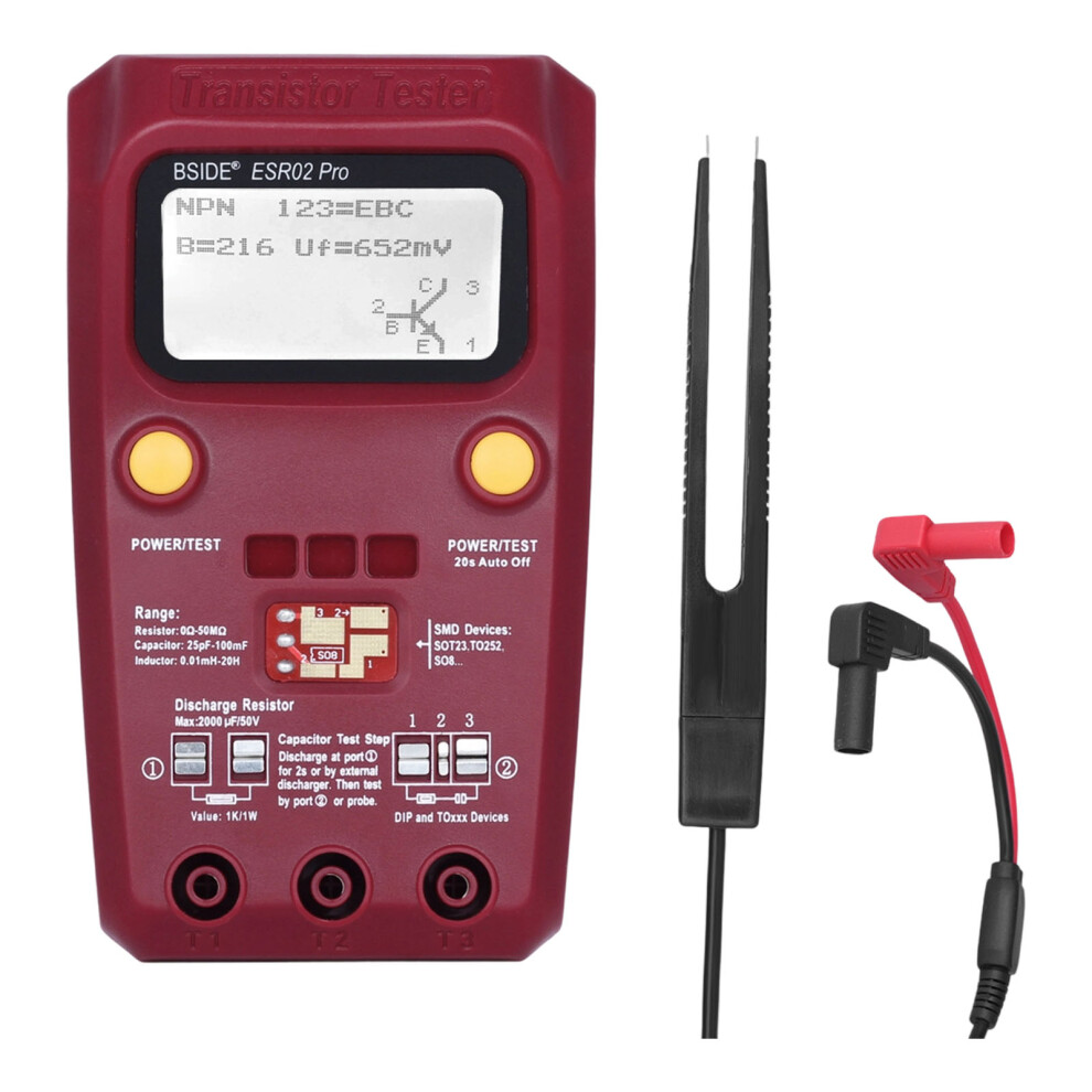 Advanced Transistor Tester For-Red Esr02 Pro Test Clip 7754001092450