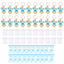 20Pack Milk Bottle Keychain with Thank You Card for-Blue