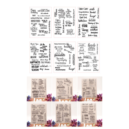 Greeting Words Stamper Blessing Words Clear Stamp for Card 1