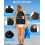 Beach Backpack, Drawstring Backpack, Mesh Beach Bags with Wet Pocket (Black) 2