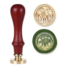 Christmas Seal Stamp Head with Wood Handle-Christmas Star Trave