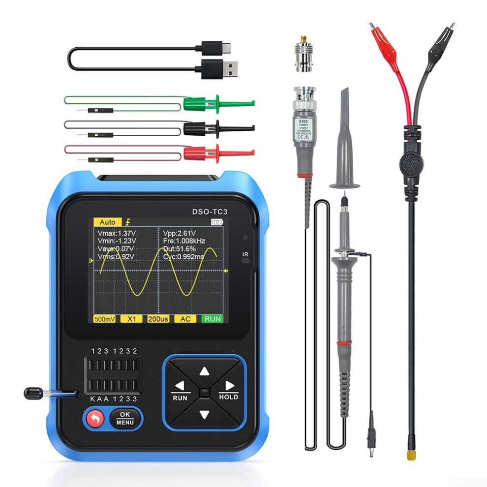 Digital Oscilloscope 3 In 1 With Transistor Tester And Signal Generator For Electronics 9365049181099