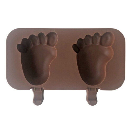 Moules à glace en Silicone réutilisables en forme-Pieds marron