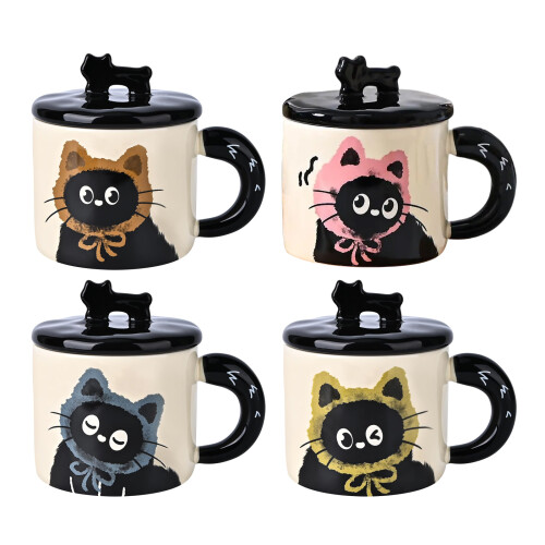 Heat Resistant Ceramic Coffee Cup Creative Personality-brown 1