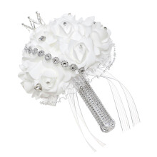 Hochzeitssträuße mit Diamantkrone für die Braut,-5781 Silber