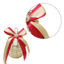 Porte-bonbons en fer 6 pièces, Cage à oiseaux, petite-rose rouge