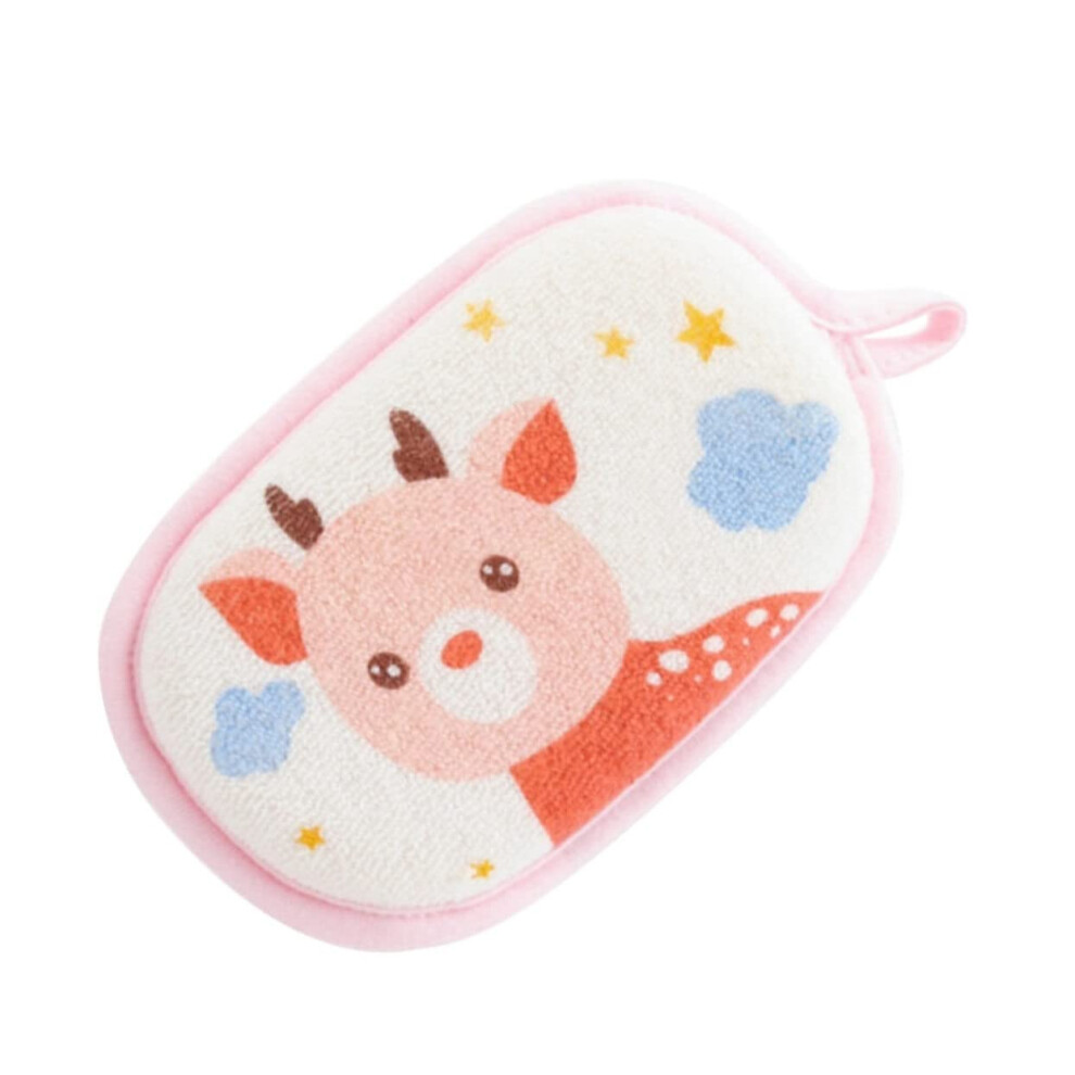 Bath Sponge for Newborns Soft Bathing Brush Easy to Dry Hanging Rope Cartoon Reindeer