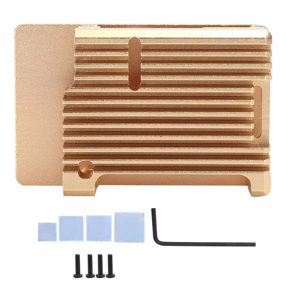 Aluminum Alloy Case For Raspberry Pi 3 Model B+, Passive Cooling Heat Dissipation Enclosure With Efficient Ventilation Protection Shell, Silent Operat 9486358985502