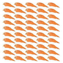 50 Stück kleine gefiederte Vögel, künstliche Vögel,-Orange