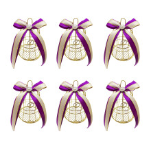 Set mit 6 goldenen Hochzeitsgeschenkboxen,-Lila