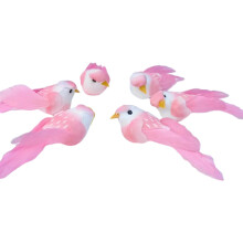 Kleine gefiederte Vogelstatue, künstliche Vögel, Modell,-Rosa