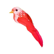 Figurine d'oiseaux artificiels élégants, faux oiseaux,-Rouge