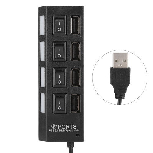 Διανομέας USB υψηλής ταχύτητας Plug and Play, 4 θύρες USB2.0 για μεταφορά δεδομένων με